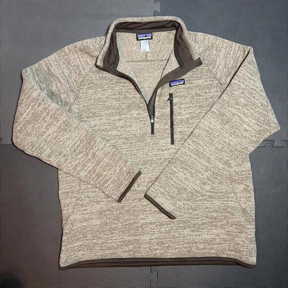 Mens Large Patagonia Better Sweater Brown 1/4 Zip Fleece Pullover New Jacket ￼